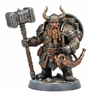 miniatura enano con martillo para wargames