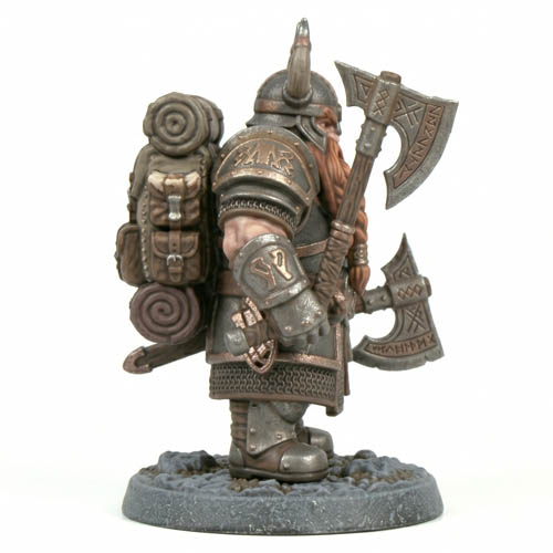 Miniatura enano con dos hachas para Wargames y rol - Imagen 4